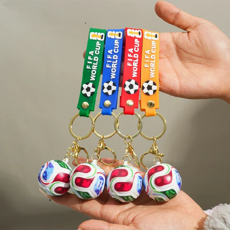 World Cup Soccer Keychain – Fan Souvenir – 2026 World Cup Soccer Pendant Keychain – Leather Cord Available in Four