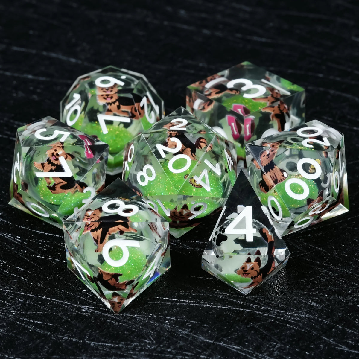 Yorkshire Terrier Liquid Core Dice Set