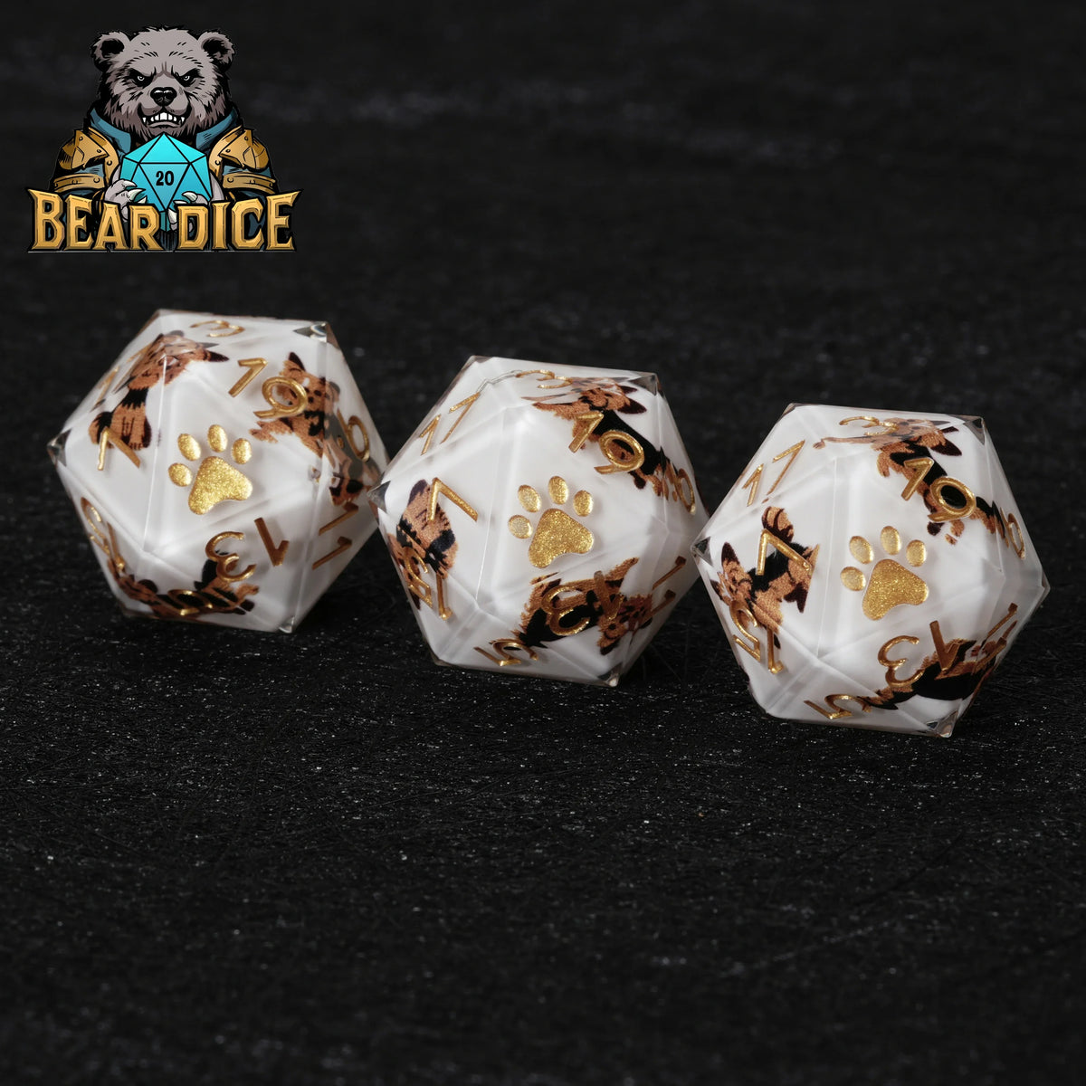 Yorkshire Terrier Resin D20 Dice – alternate product view