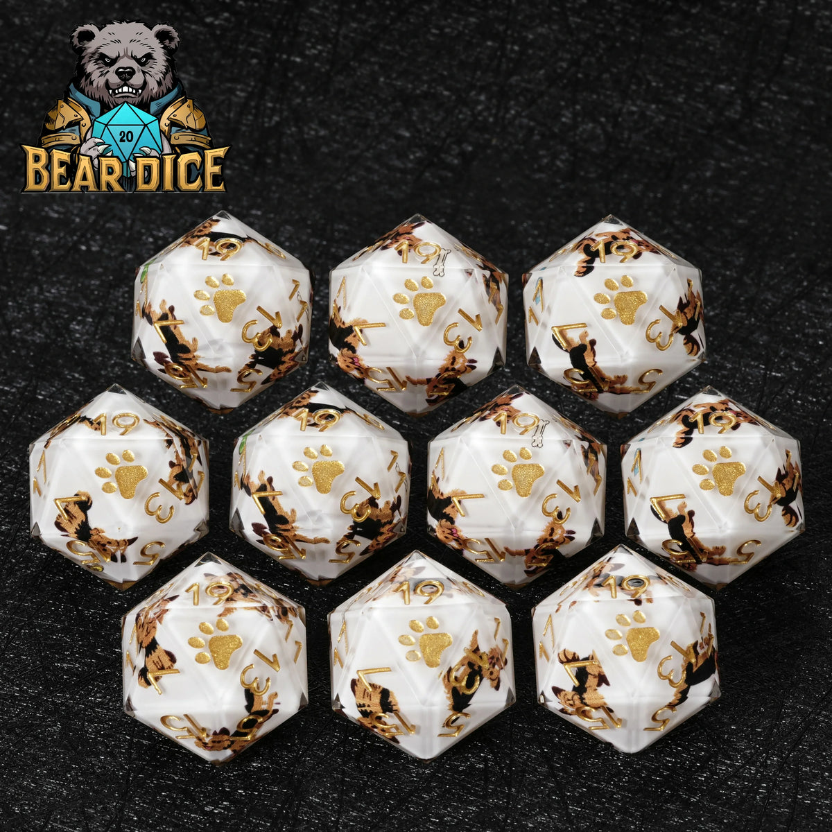 Yorkshire Terrier Resin D20 Dice – alternate product view
