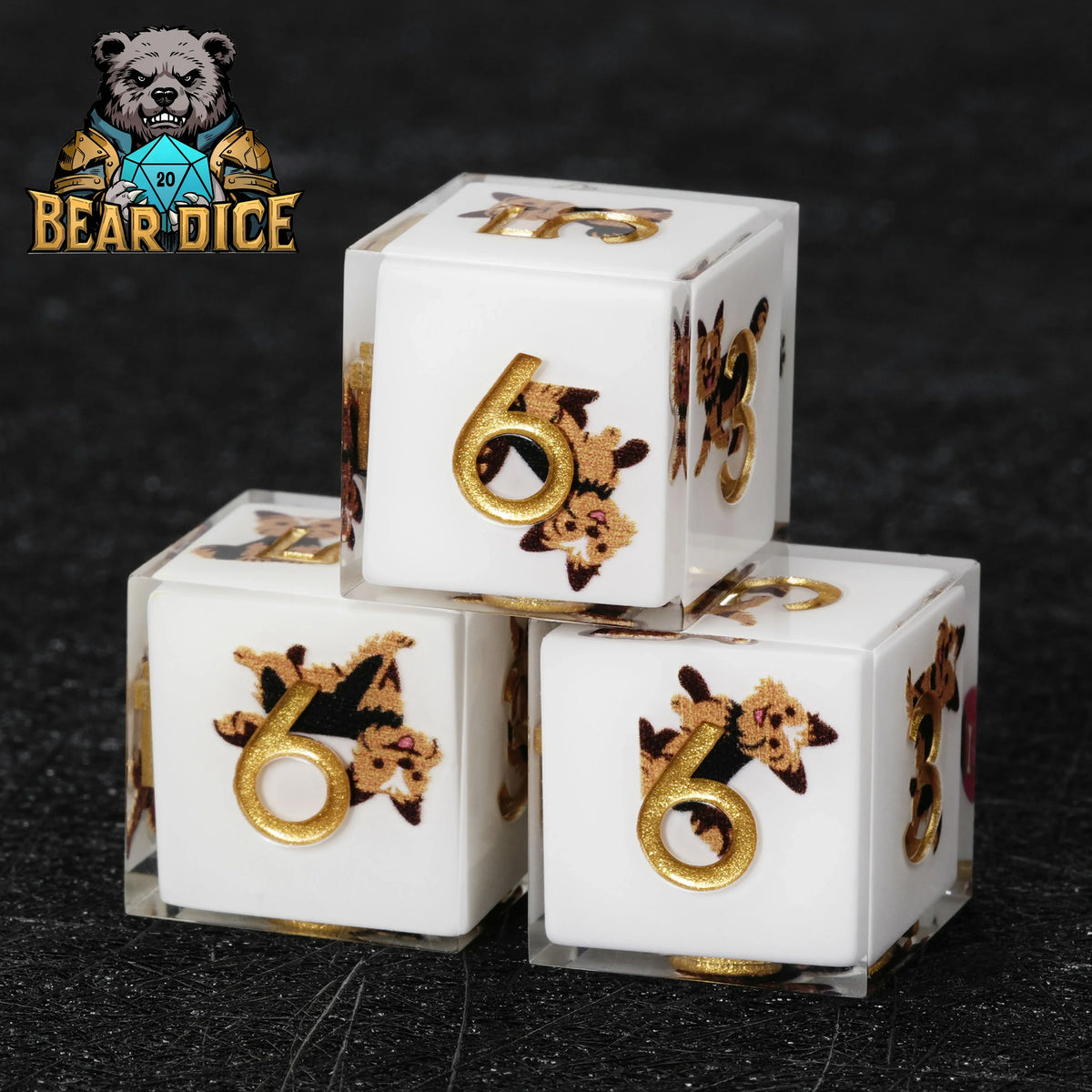 Yorkshire Terrier Resin D6 Dice Set