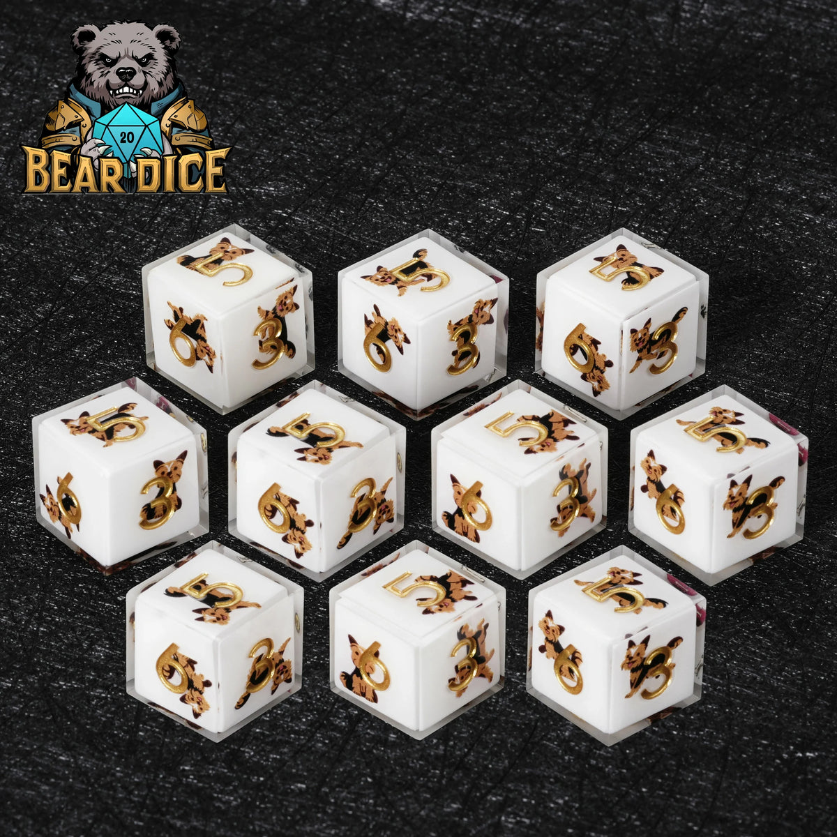 Yorkshire Terrier Resin D6 Dice Set – alternate product view